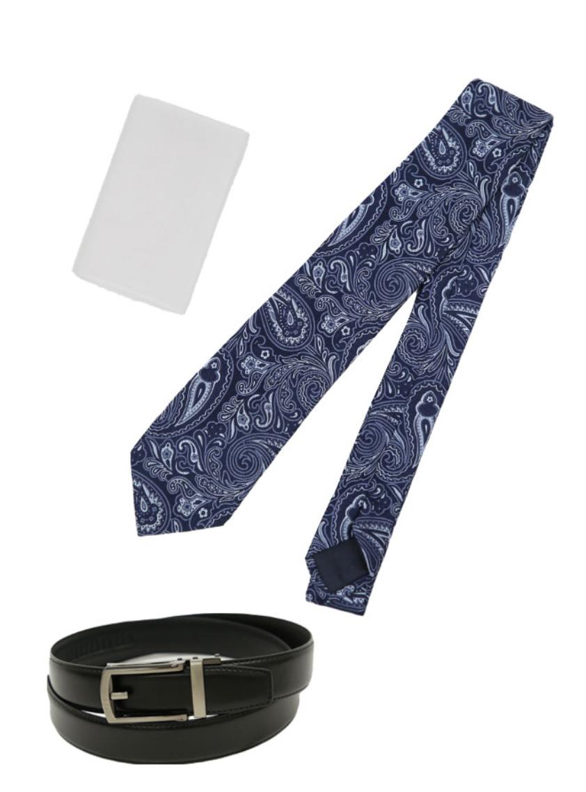 【小物セット】メンズパーティースーツ用ペイズリー柄（ネイビー）ネクタイ の画像1