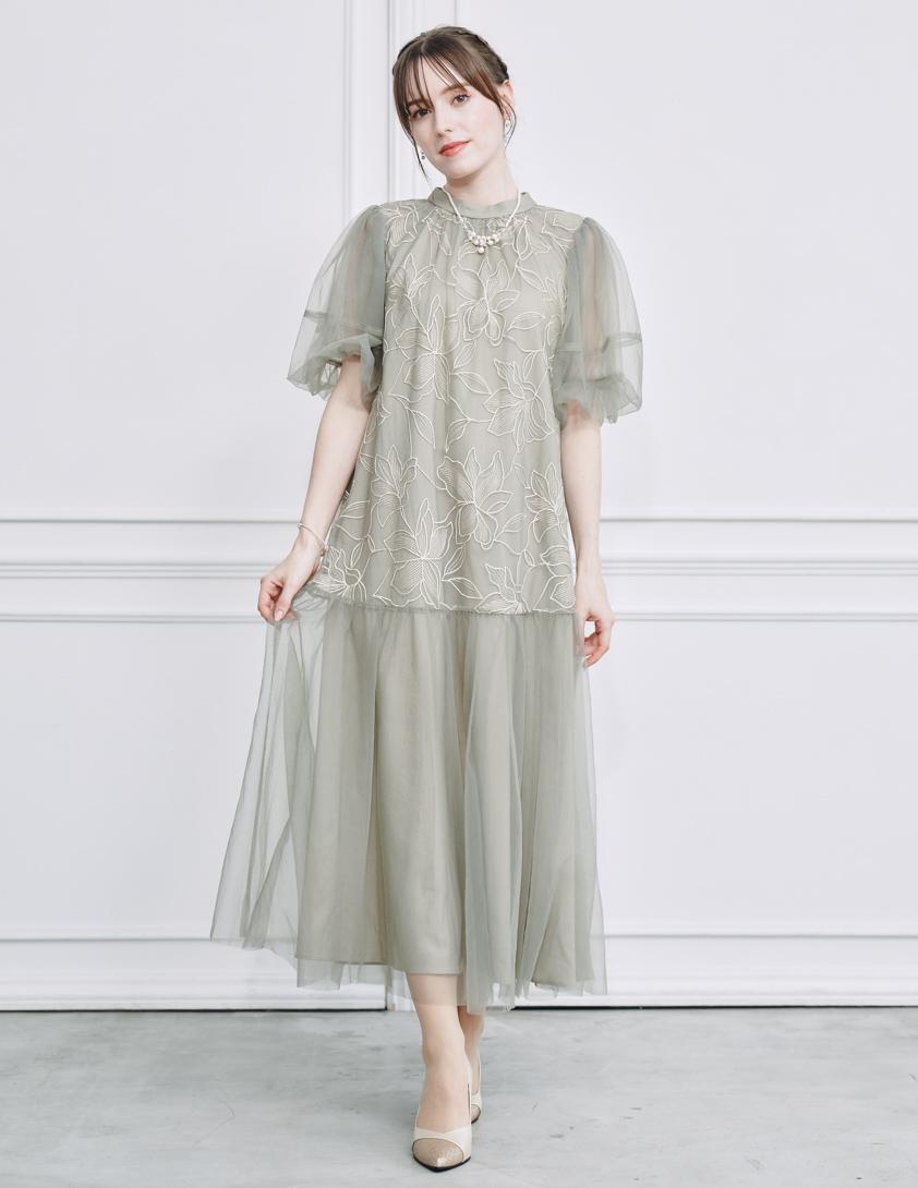 リリーパターンチュールワンピース の画像1