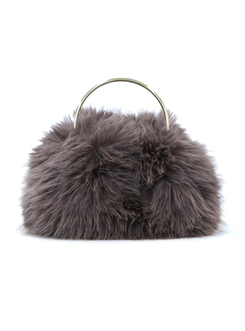 【CELFORD】フェイクファーメタルハンドルラウンドバッグ の画像1