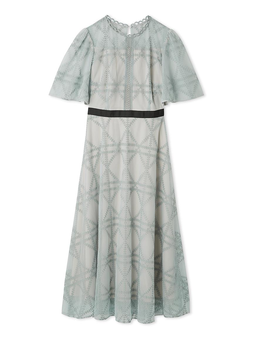 【CELFORD】プレイドパターンチュールワンピース の画像1