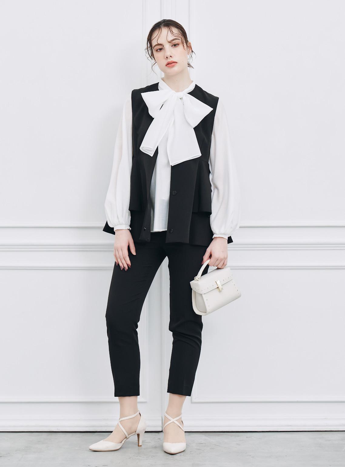 【CELFORD】ペプラムパールジレ・テーパードパンツセット の画像1