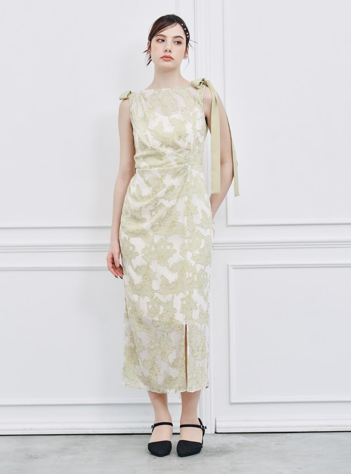 【FRAY I.D】2wayショルダーリボンシアージャガードワンピース の画像1