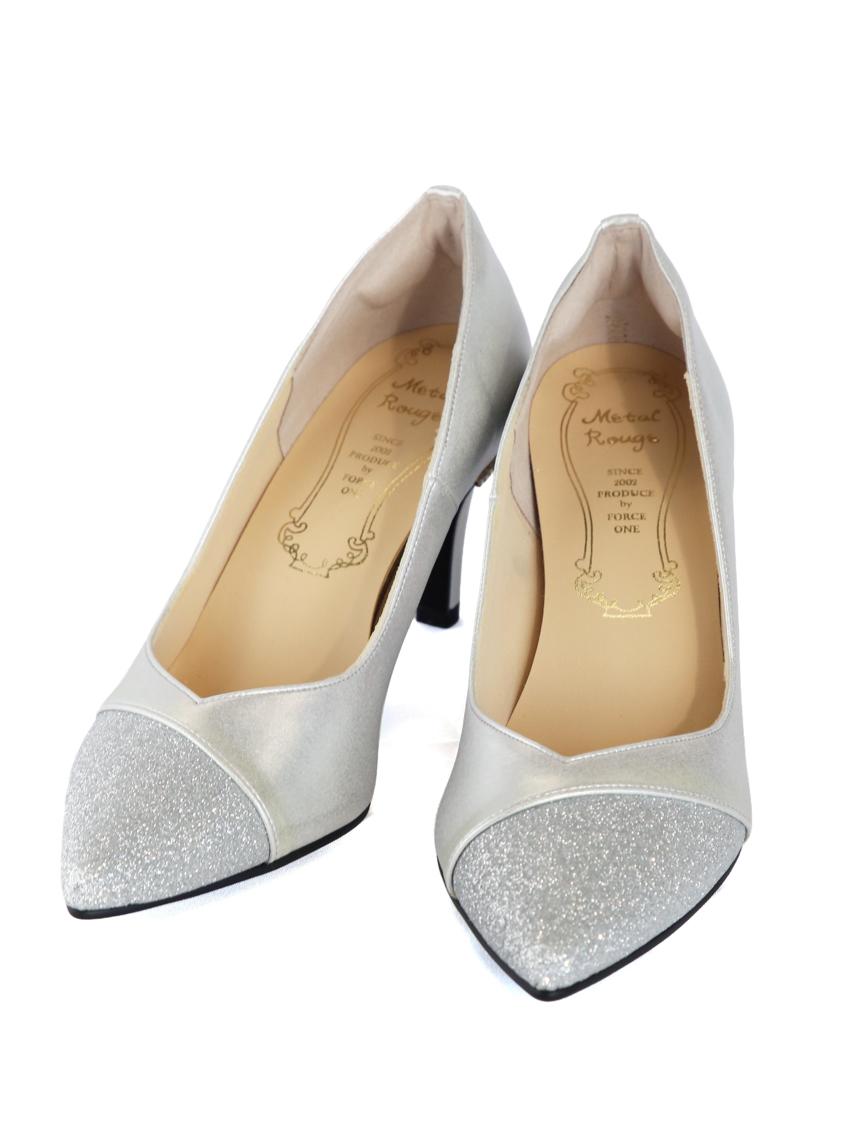 【日本製】ラメ切り替えポインテッドトゥパンプス の画像1