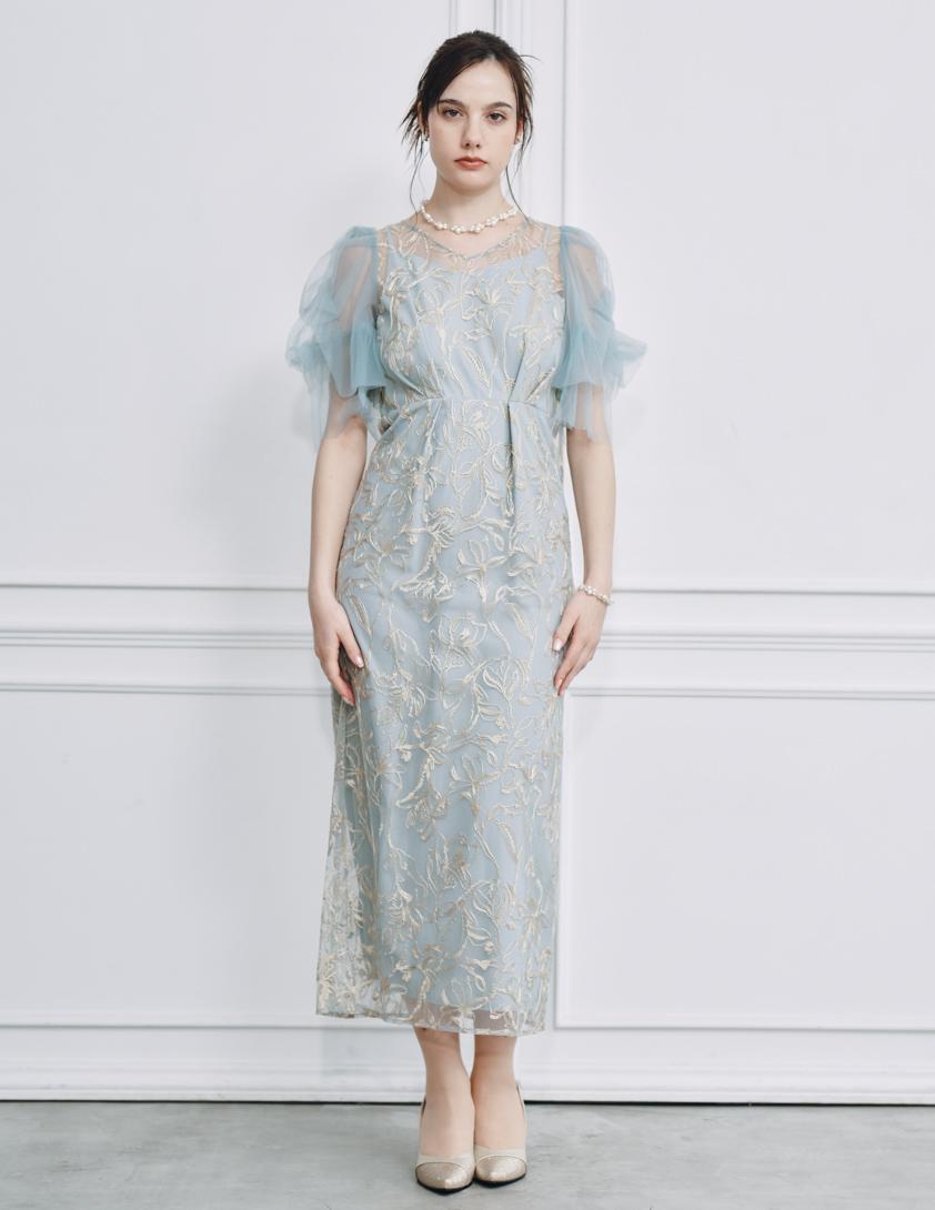 フルーフィスリーブペンシルワンピース の画像1