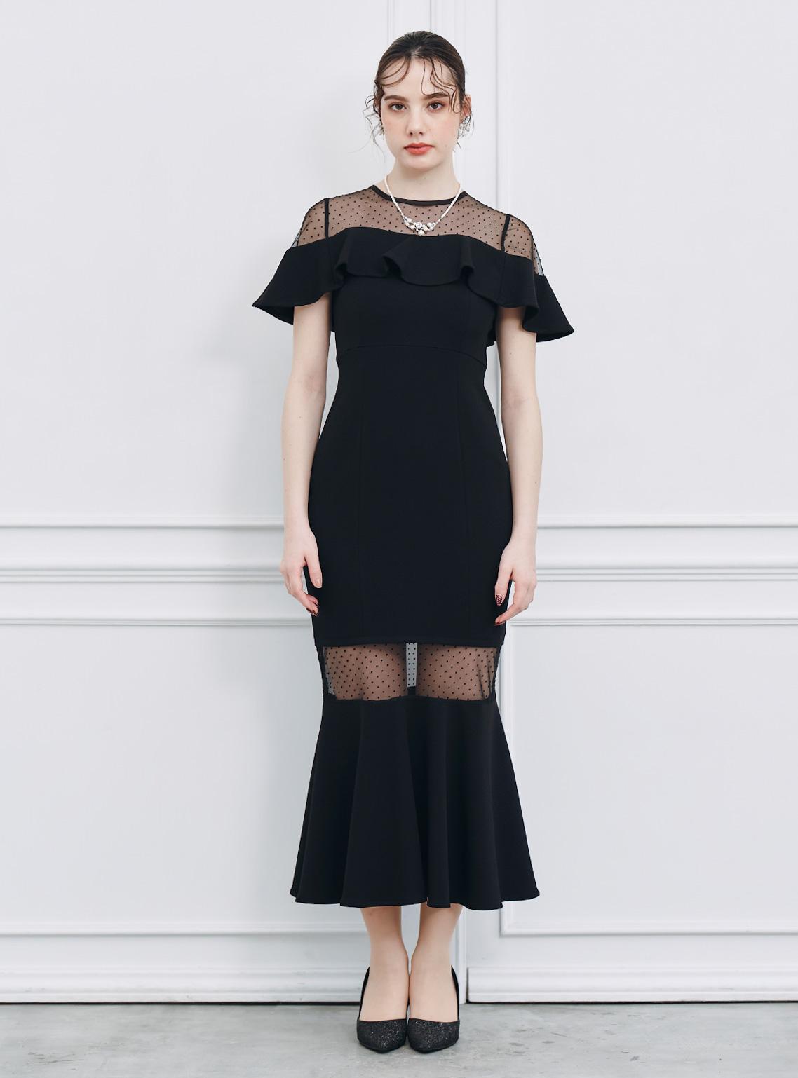 【SNIDEL】シアーデコルテマーメイドワンピース の画像1