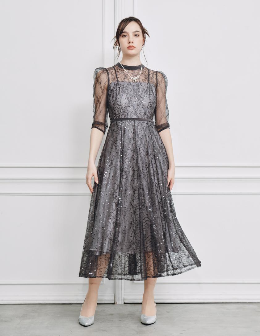 【SNIDEL】スパークルレースワンピース の画像1