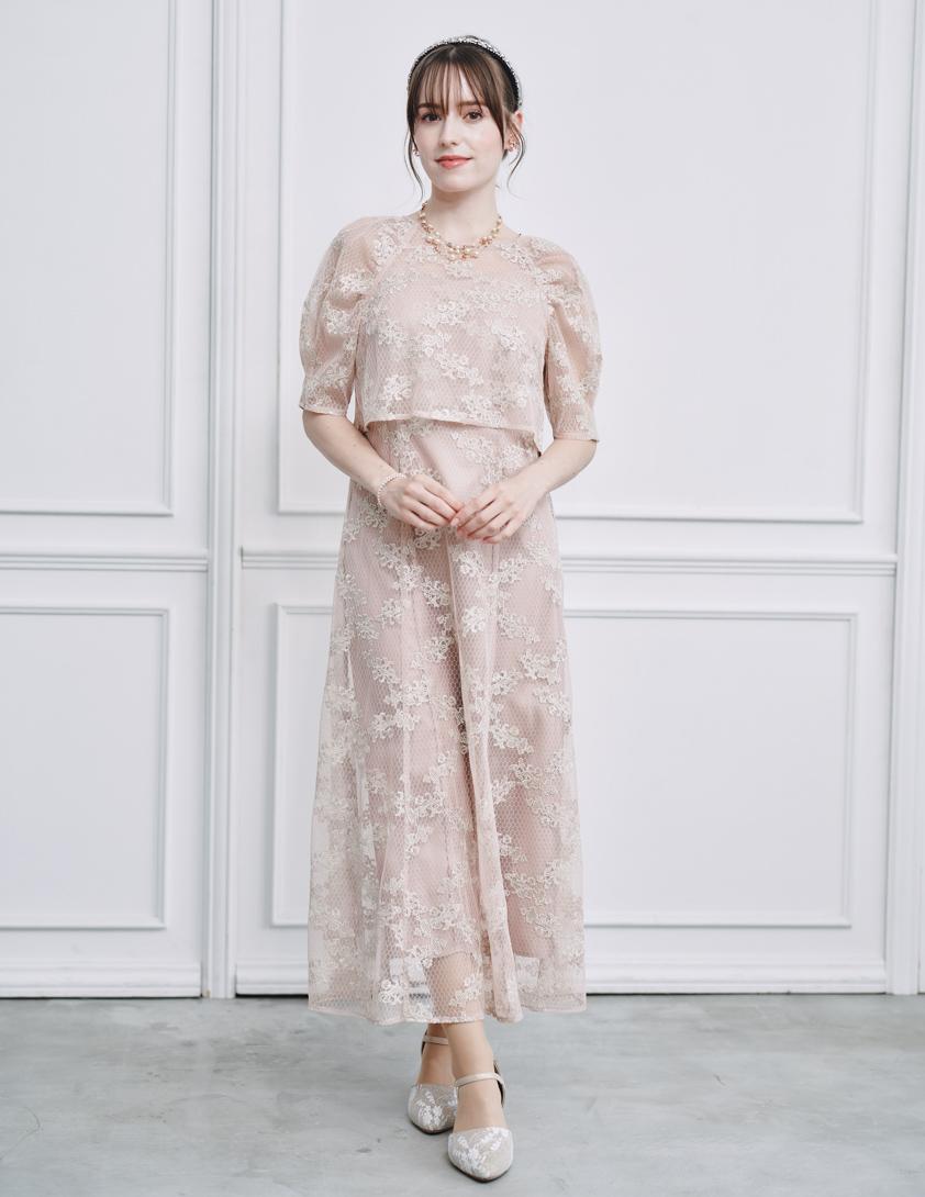 2wayハニカムチュールワンピース の画像1