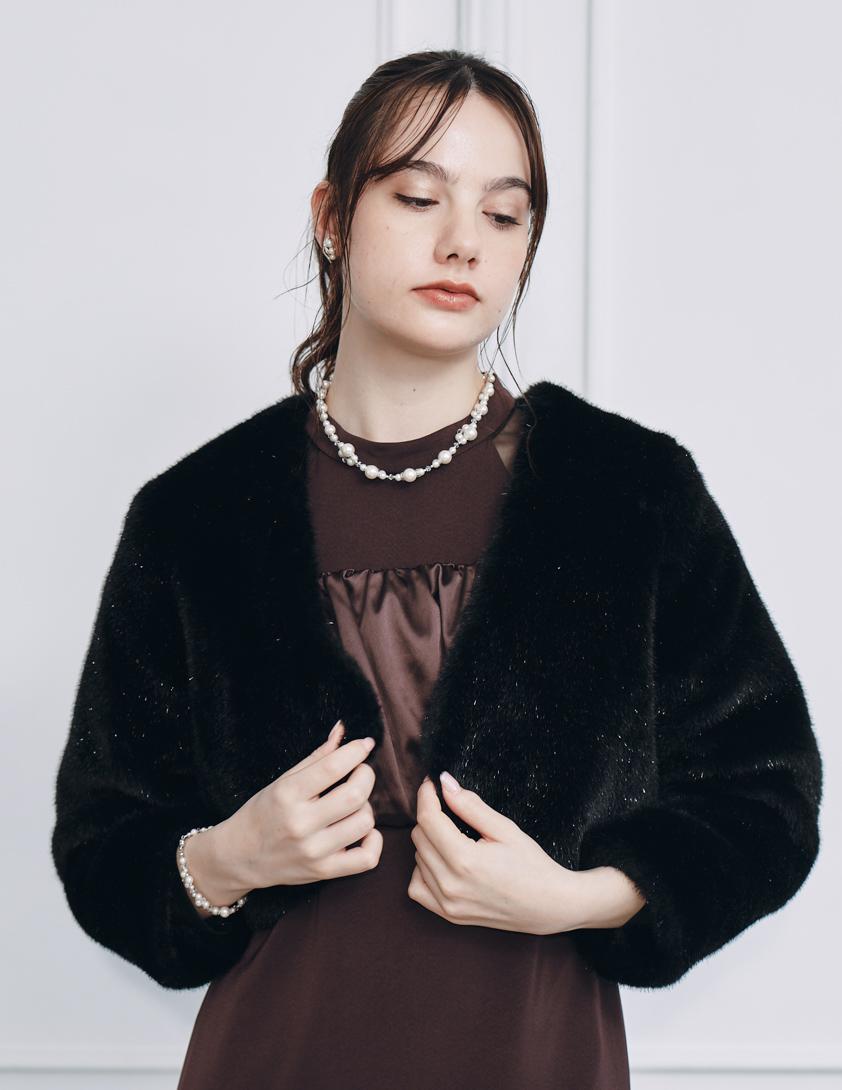 フィルムラメフェイクファージャケット の画像1