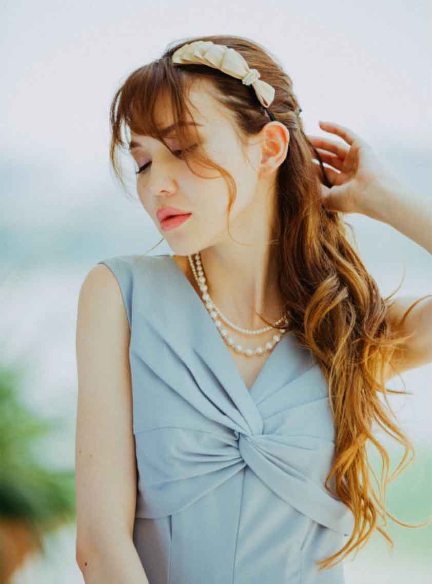 リボンカチューシャ＆パールヘアーチャームセット（ブラック） の画像8