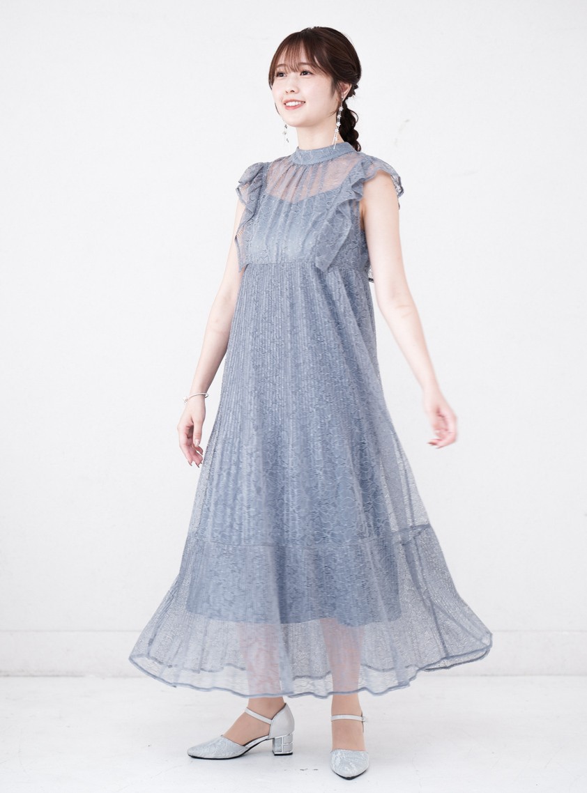 フレアスリーブバックリボンノースリーブワンピース の画像2