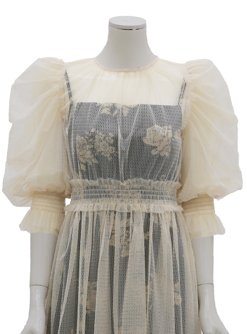 2wayレースシャーリング花柄キャミワンピース の画像10