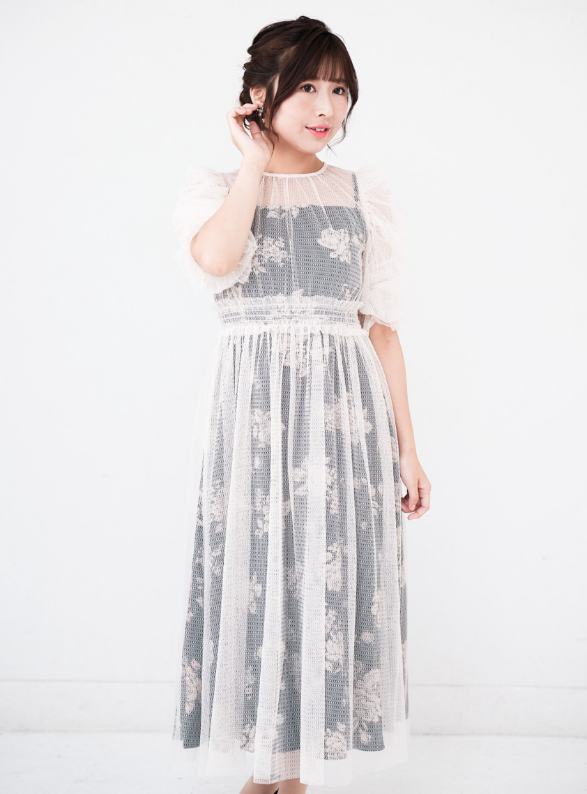 2wayレースシャーリング花柄キャミワンピース の画像4