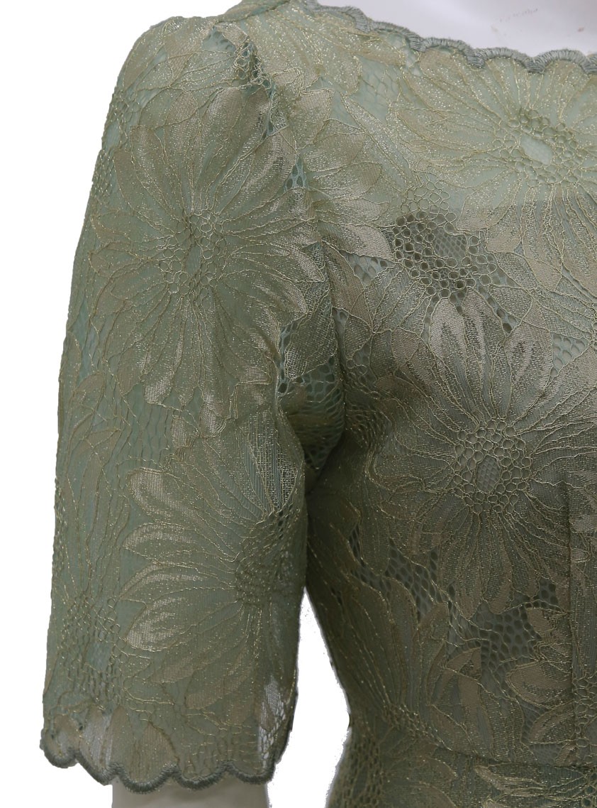 ゴールド刺繍レースヴィンテージワンピース の画像11