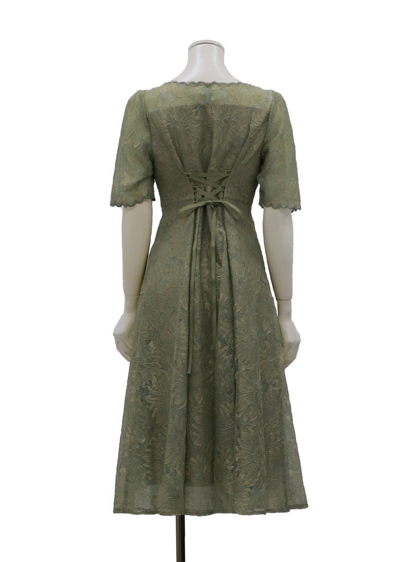 ゴールド刺繍レースヴィンテージワンピース の画像9