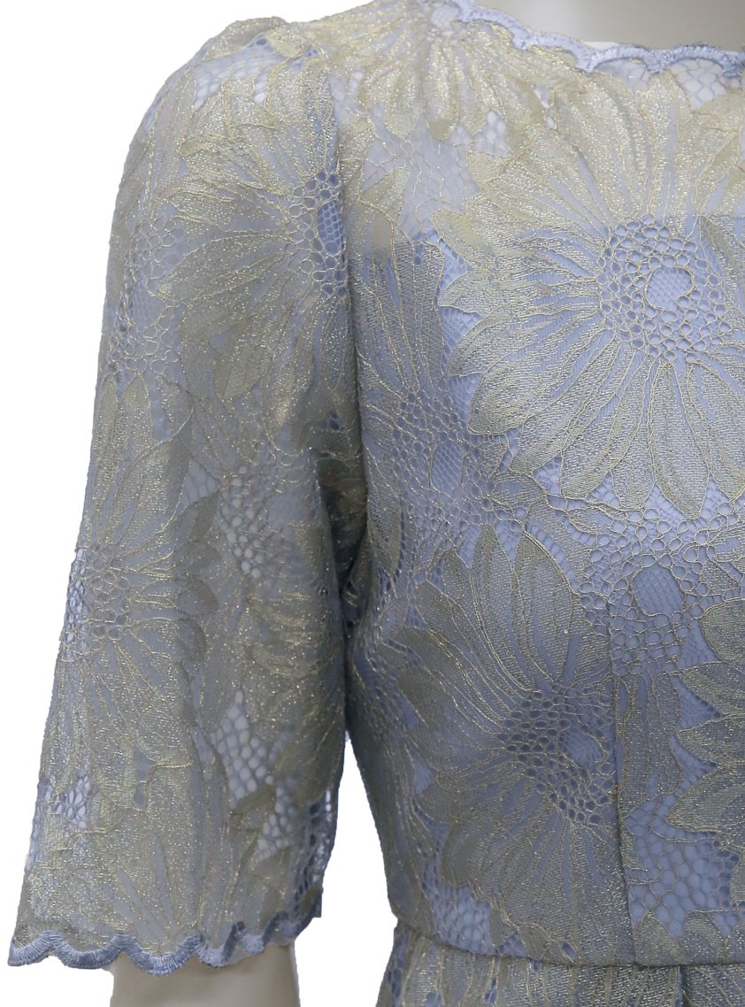 ゴールド刺繍レースヴィンテージワンピース の画像11