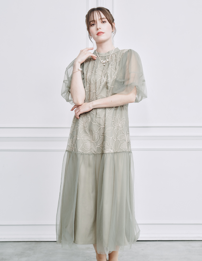 【ルルティオリジナル】リリーパターンチュールワンピース の画像4