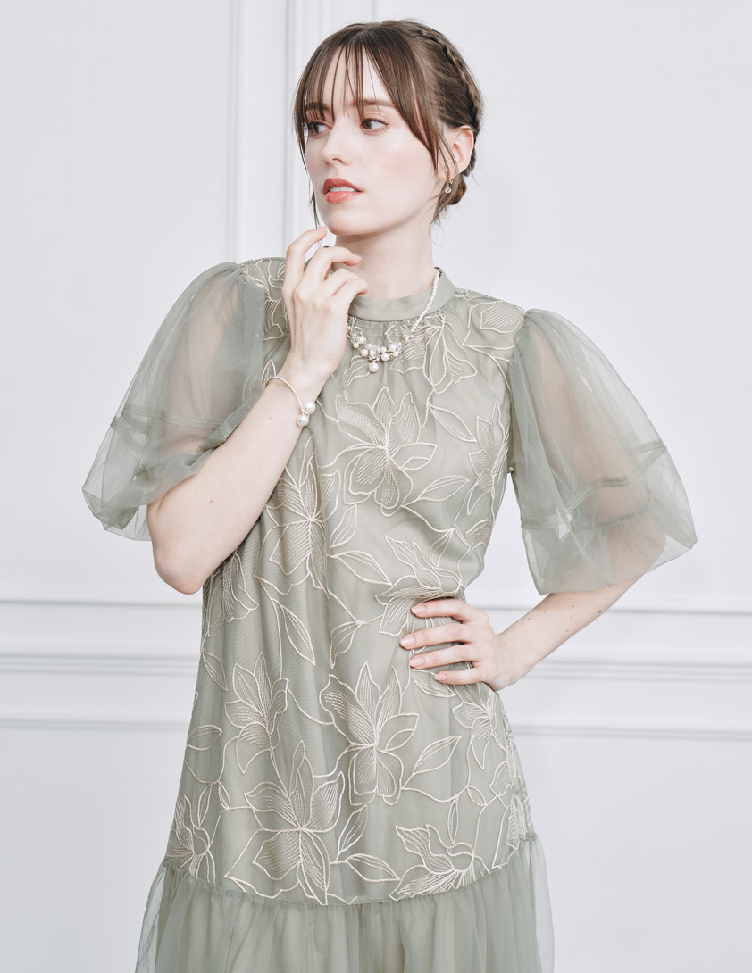 【ルルティオリジナル】リリーパターンチュールワンピース の画像5