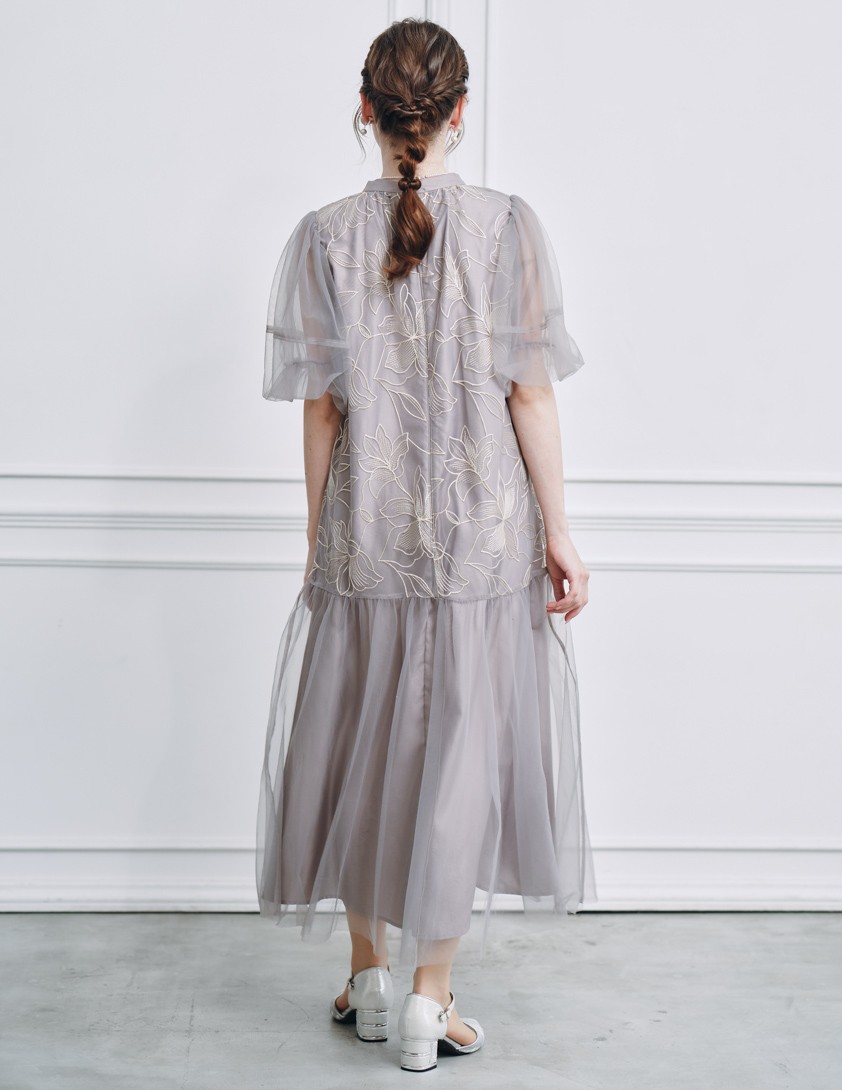 リリーパターンチュールワンピース の画像3