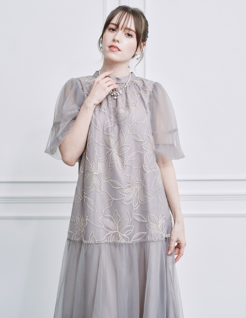 リリーパターンチュールワンピース の画像4
