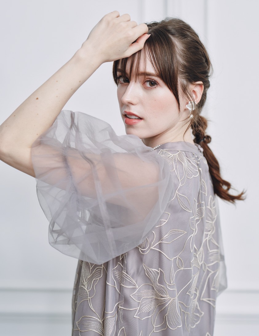 リリーパターンチュールワンピース の画像6