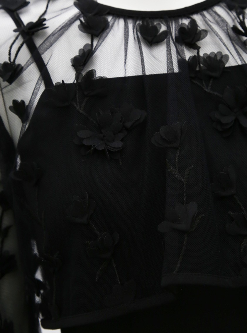 【AIMER】3Dフラワー刺繍ボリュームスリーブブラウス×フィット＆フレアキャミソールワンピース の画像5