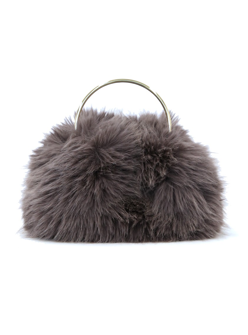 【CELFORD】フェイクファーメタルハンドルラウンドバッグ の画像1