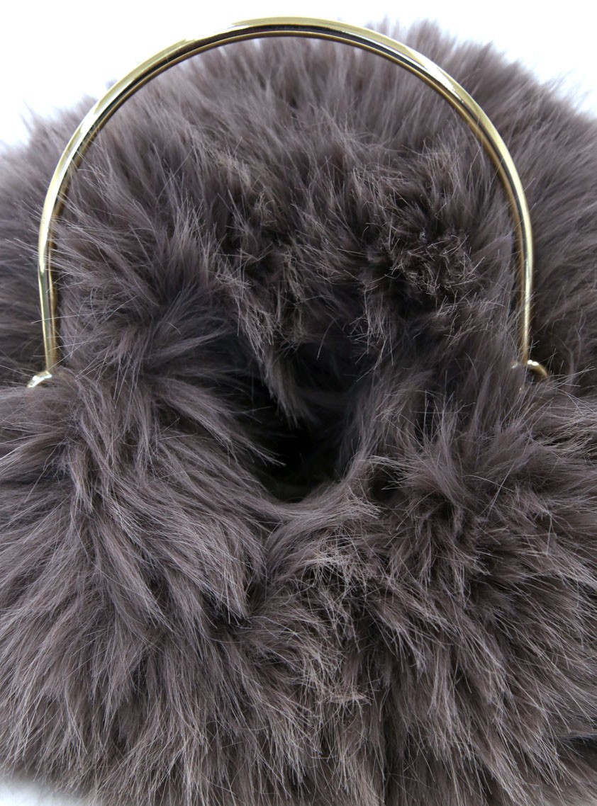 【CELFORD】フェイクファーメタルハンドルラウンドバッグ の画像3