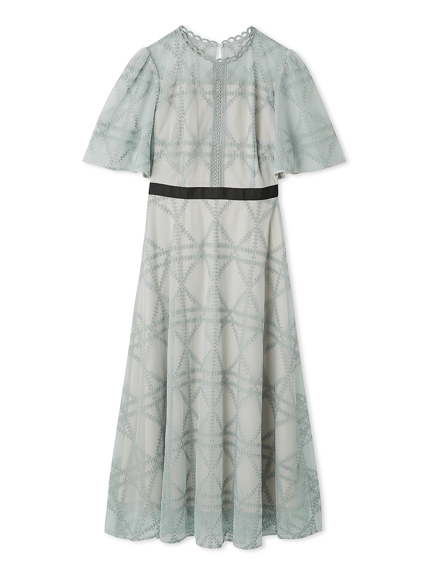 【CELFORD】プレイドパターンチュールワンピース の画像1