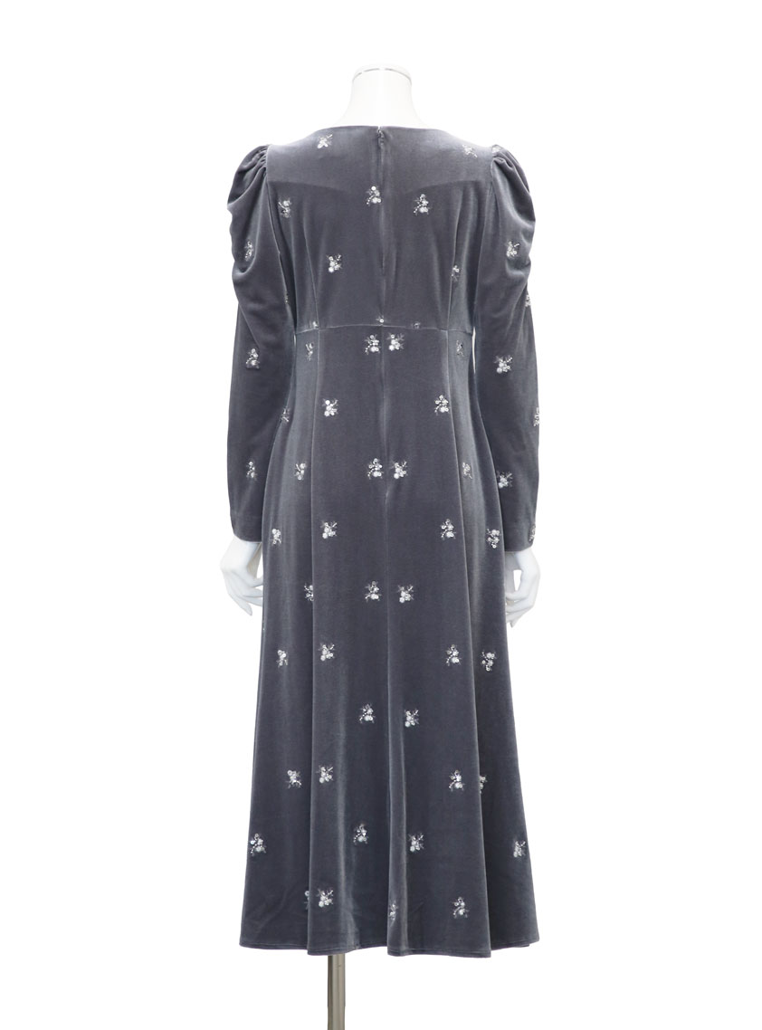 【CELFORD】花柄刺繍ベロアワンピース の画像3