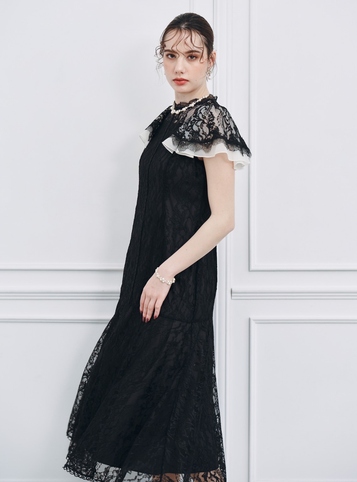 【CELFORD】フレアスリーブレースマーメイドワンピース の画像5