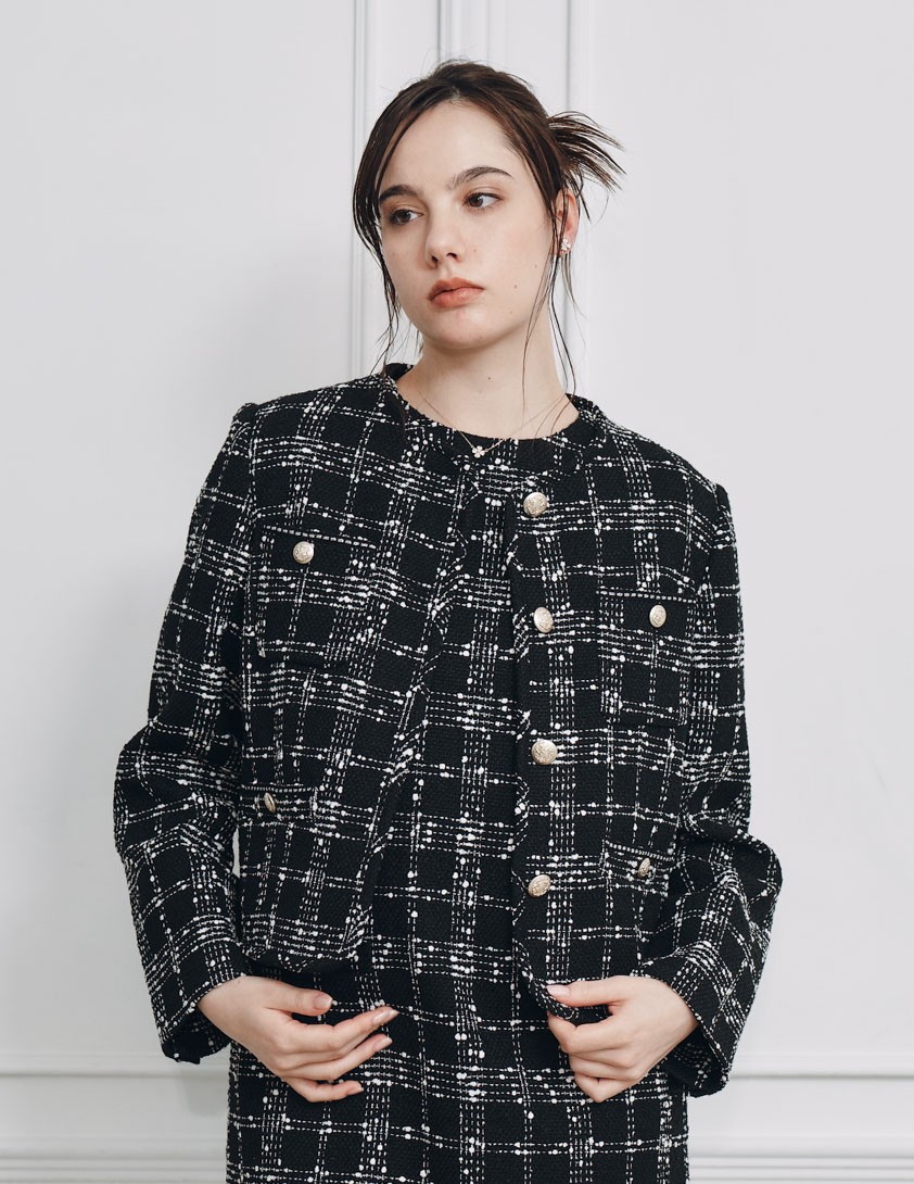 パイピングデザインツイードジャケット の画像2