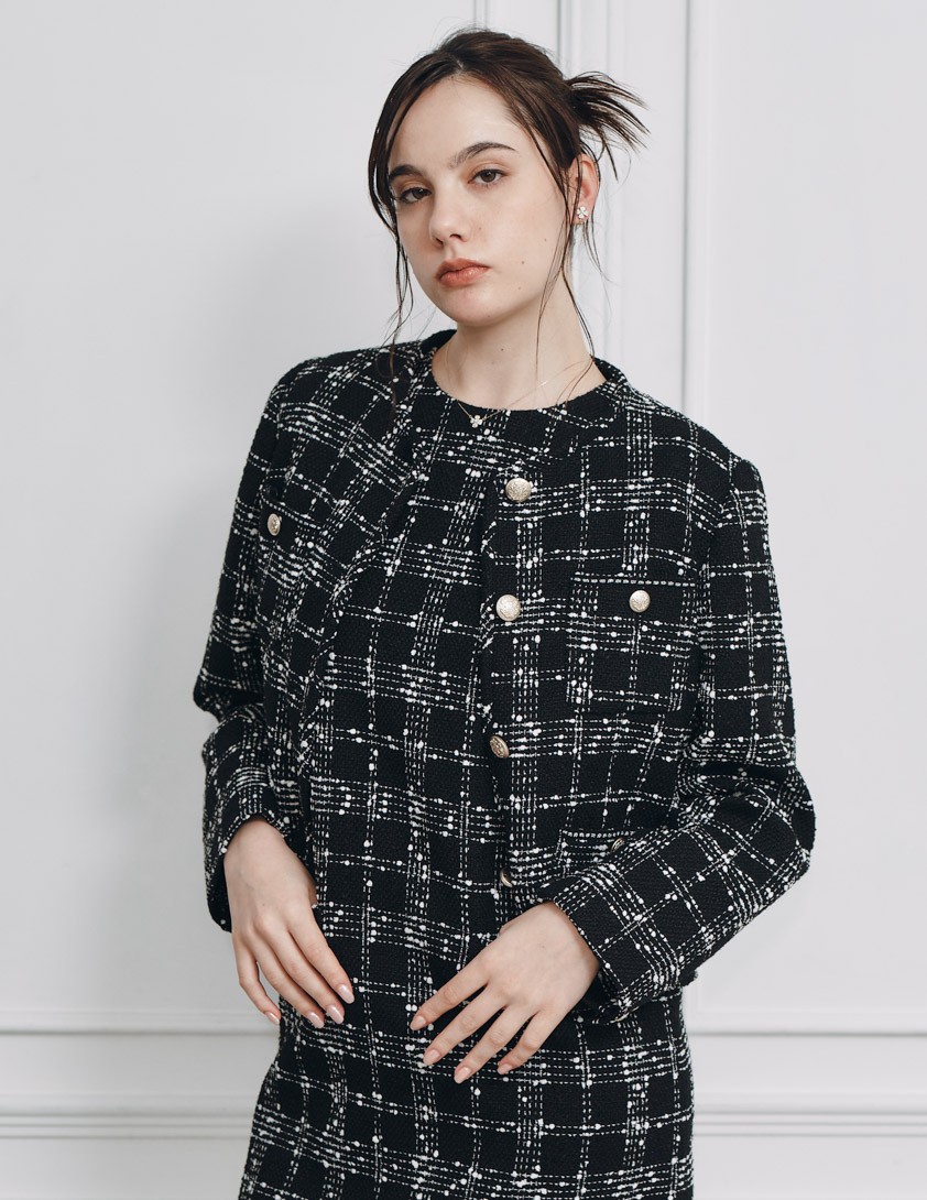 パイピングデザインツイードジャケット の画像3