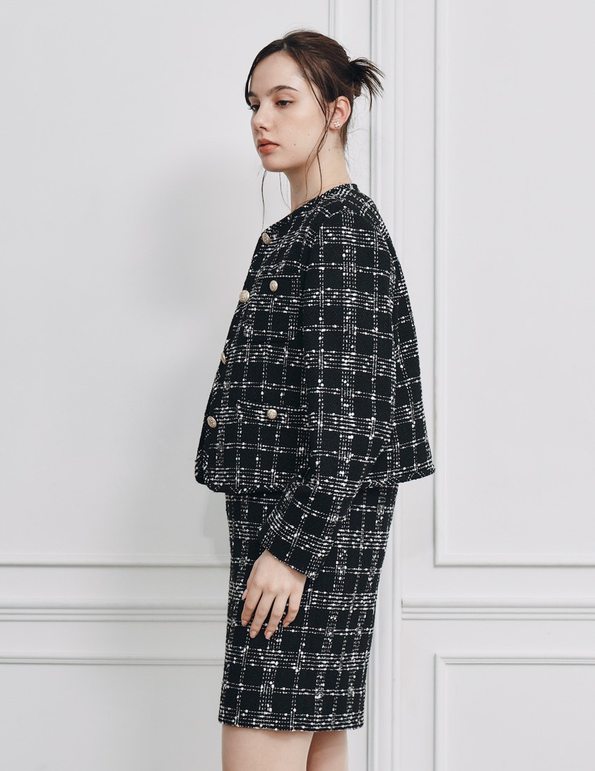 パイピングデザインツイードジャケット の画像5