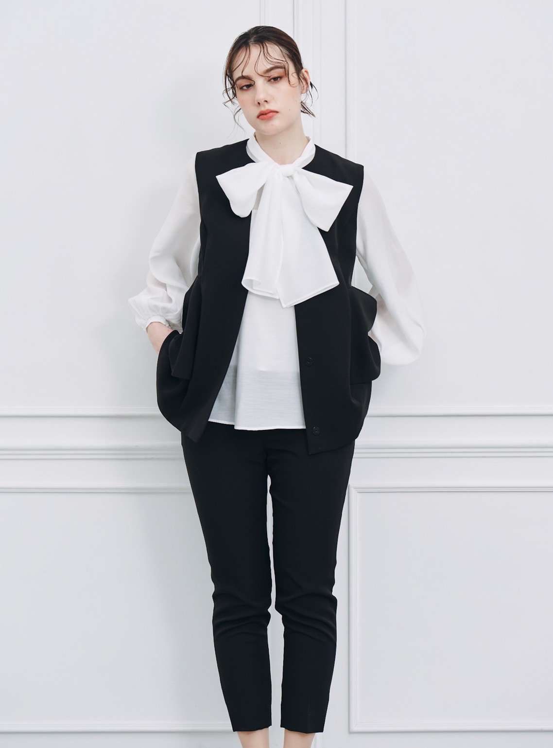 【CELFORD】ペプラムパールジレ・テーパードパンツセット の画像4