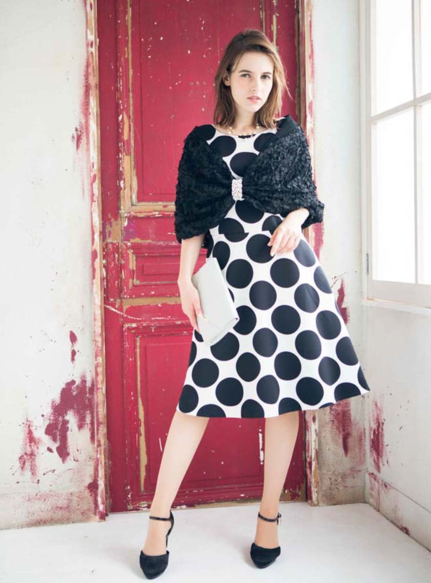 ノースリーブポケット付きドットバックリボンワンピース の画像4