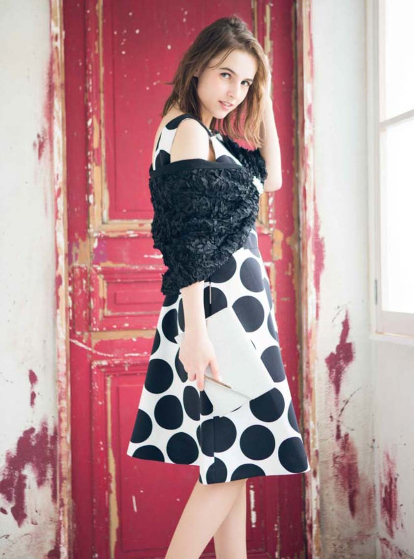 ノースリーブポケット付きドットバックリボンワンピース の画像5