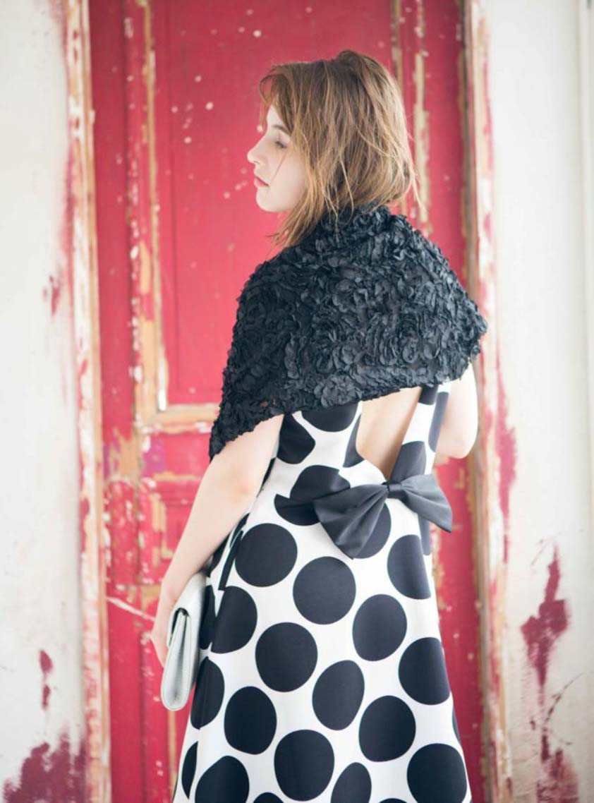 ノースリーブポケット付きドットバックリボンワンピース の画像6