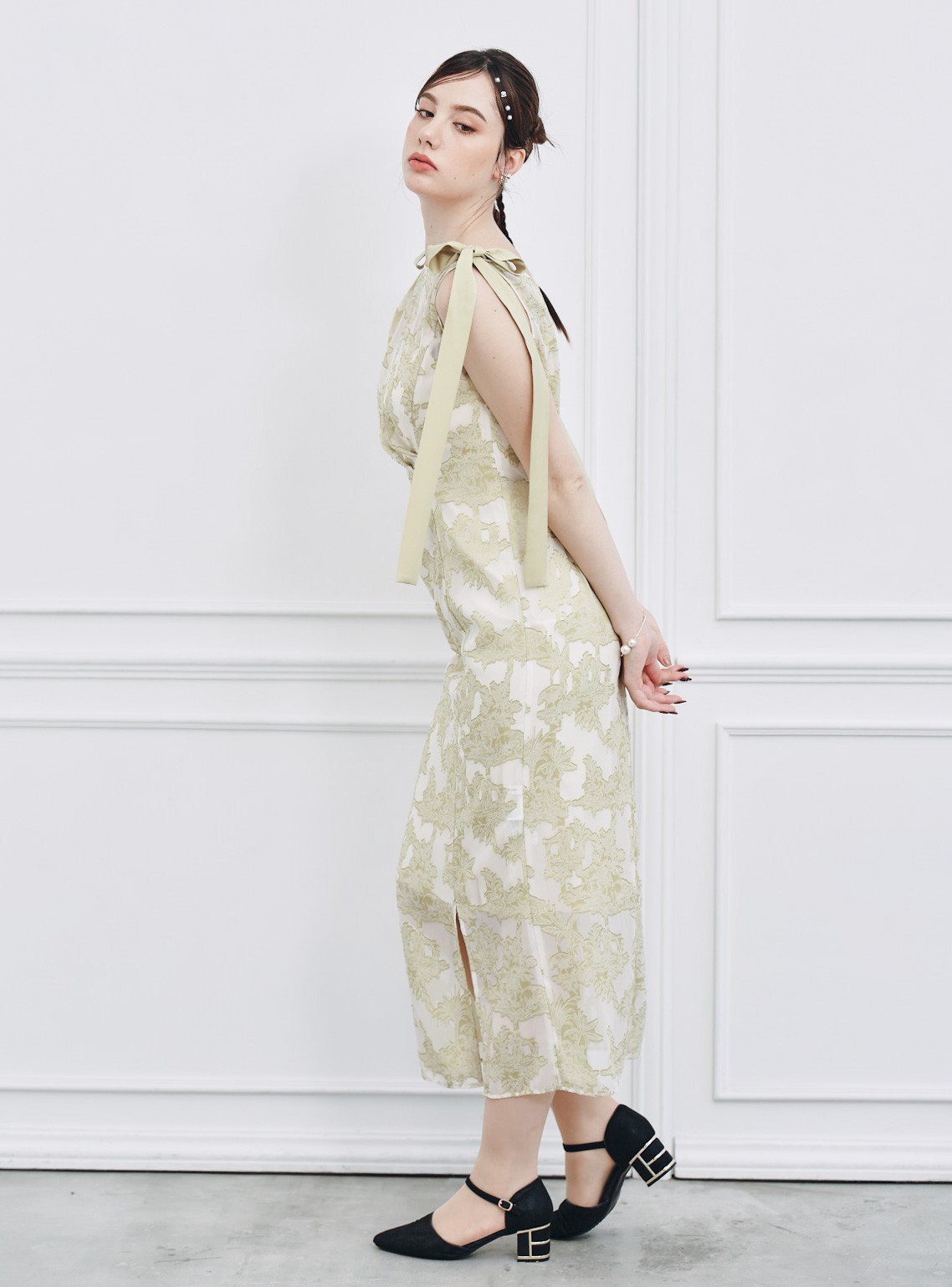 【FRAY I.D】2wayショルダーリボンシアージャガードワンピース の画像2