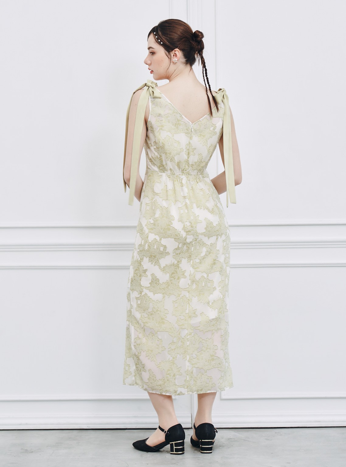 【FRAY I.D】2wayショルダーリボンシアージャガードワンピース の画像3