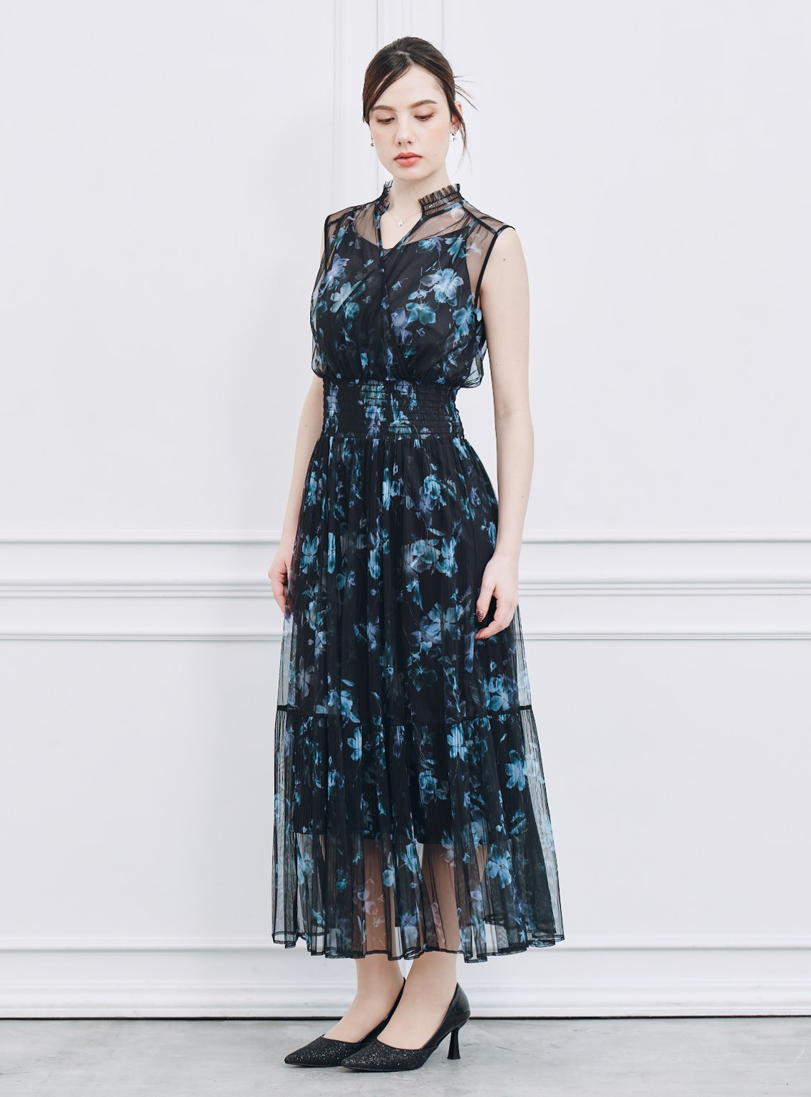 【FRAY I.D】シアーフラワープリーツワンピース の画像2