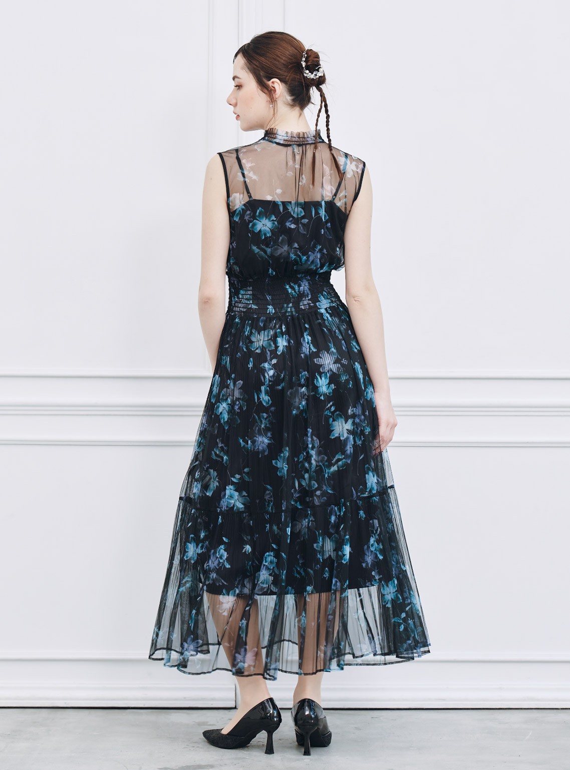 【FRAY I.D】シアーフラワープリーツワンピース の画像3