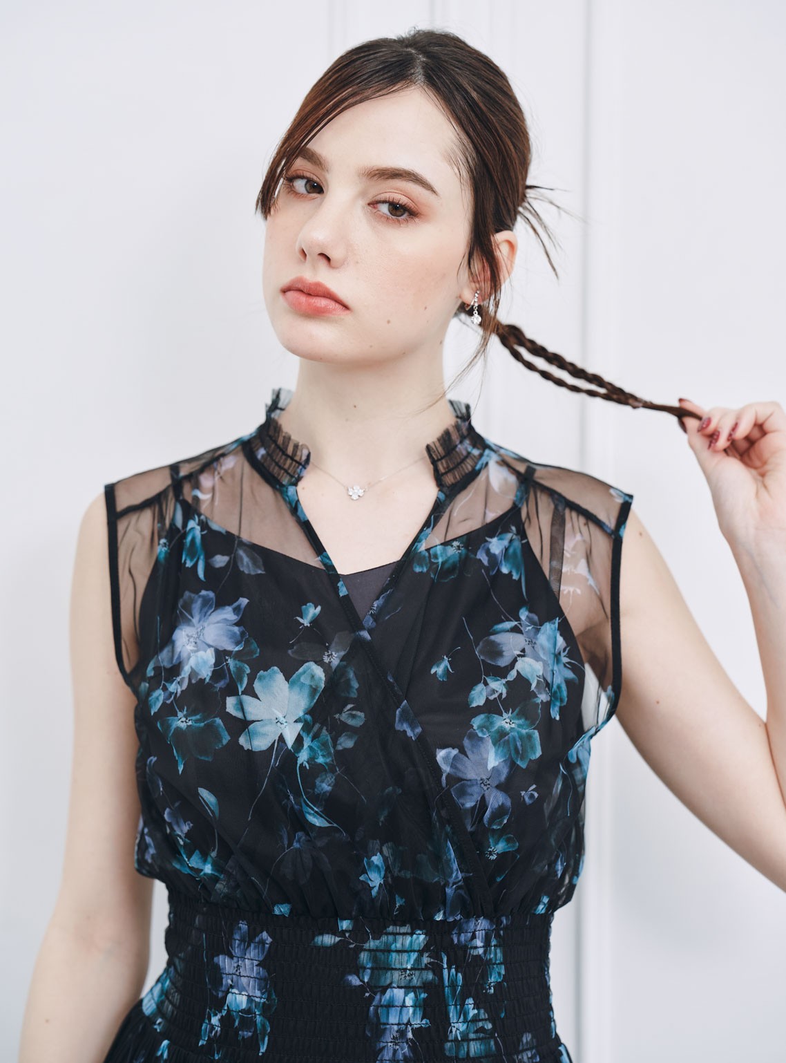 【FRAY I.D】シアーフラワープリーツワンピース の画像6