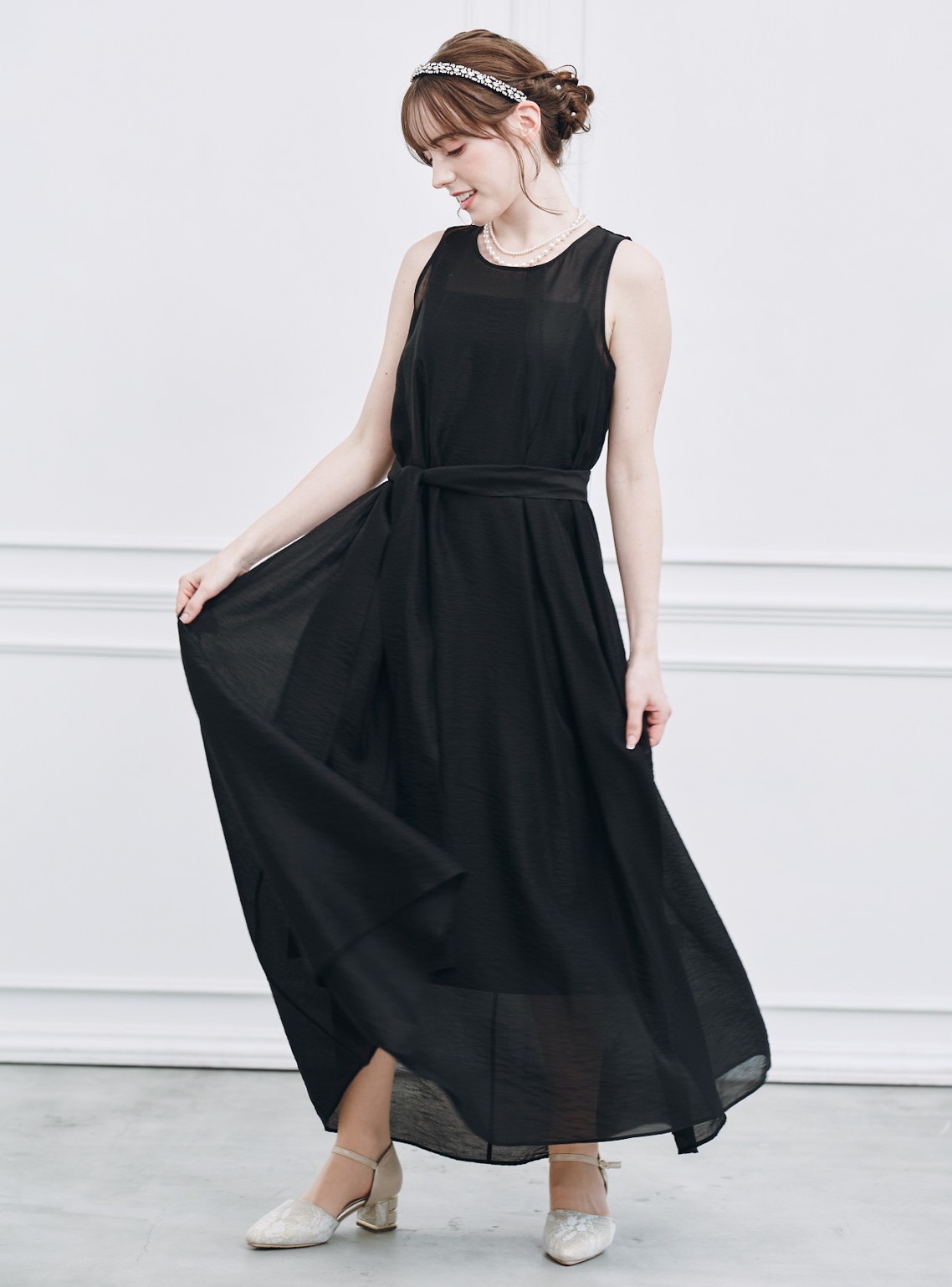 【FRAY I.D】セミシアークリアラインワンピース の画像2