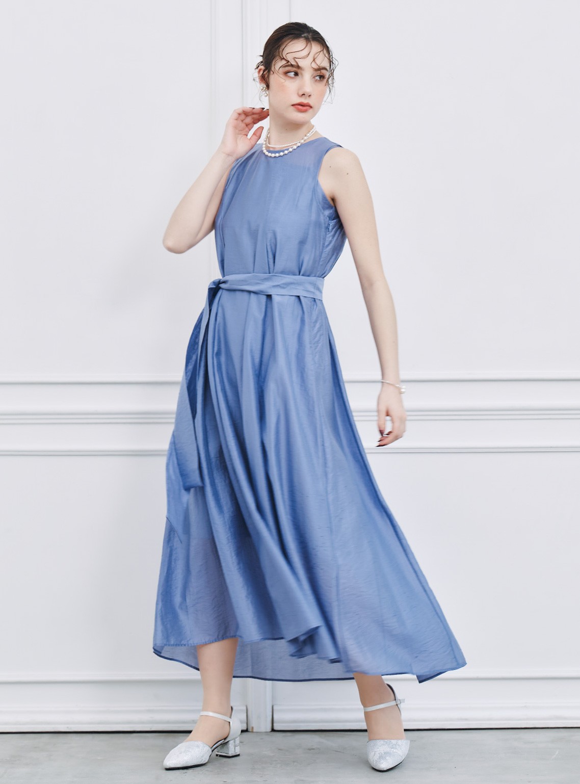 【FRAY I.D】セミシアークリアラインワンピース の画像2