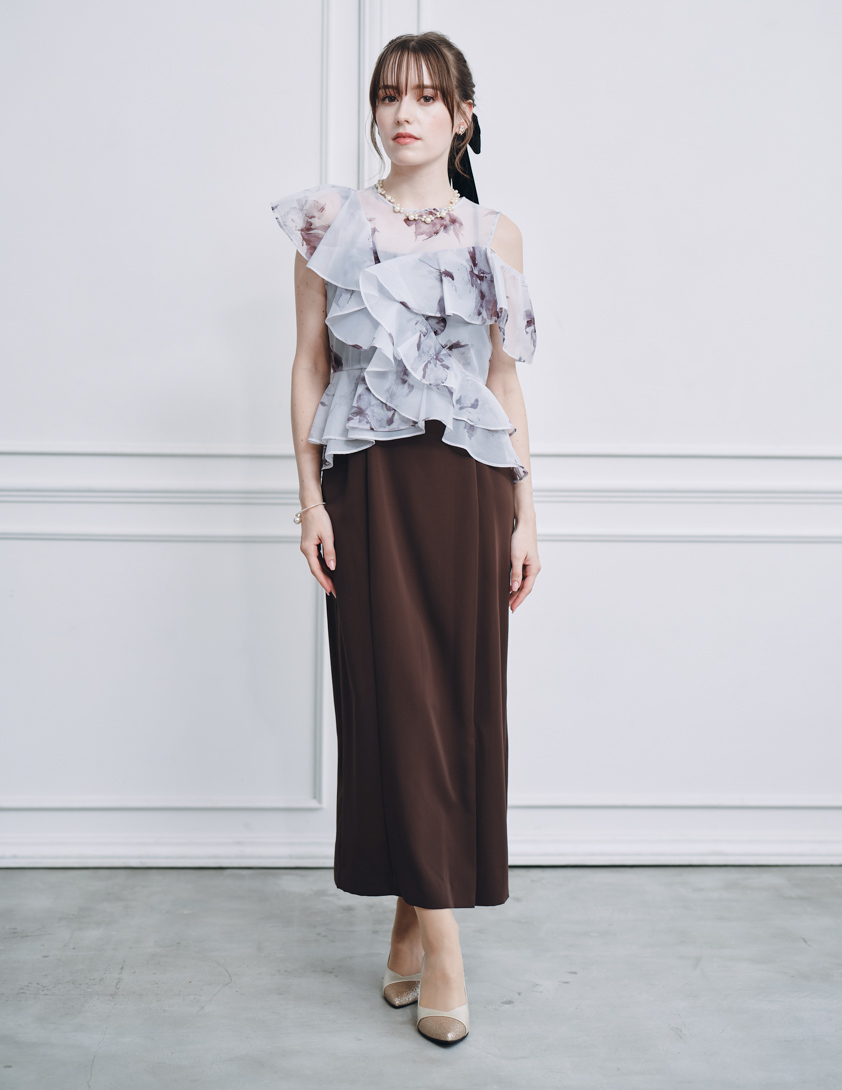 【FRAY.ID】ラッフルブラウスセットワンピース の画像1