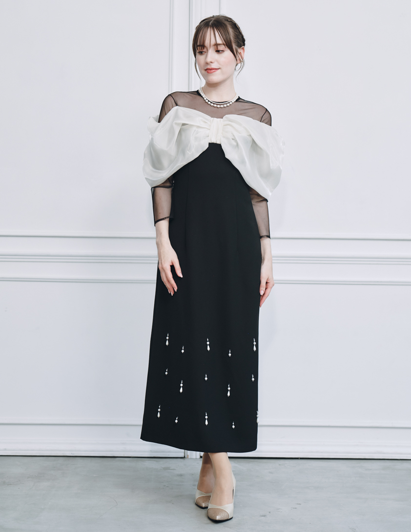 【FRAY.ID】リボンビジューワンピース の画像1