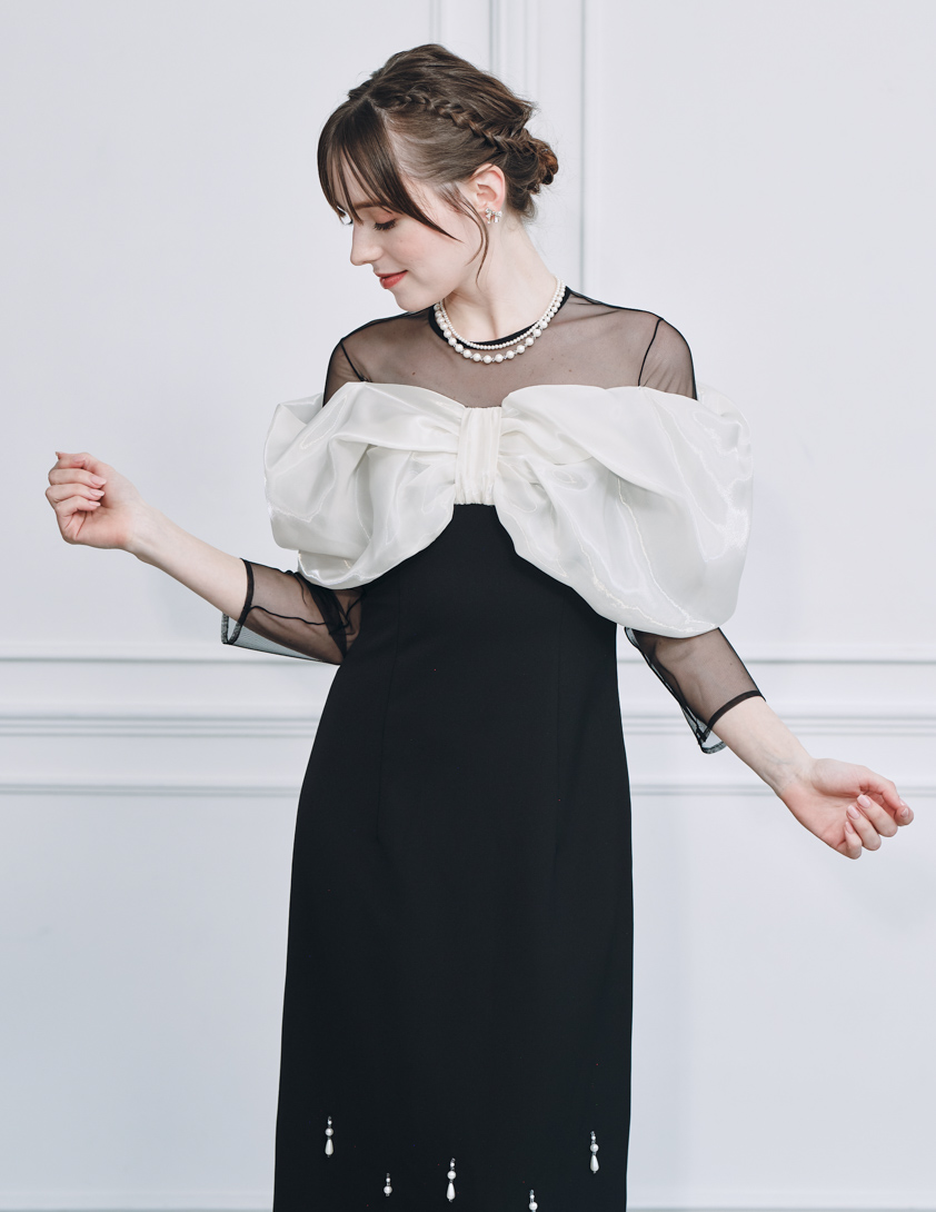 【FRAY.ID】リボンビジューワンピース の画像4