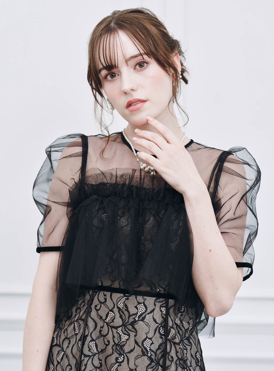 【FRAY I.D】シルバーリーフレースレイヤードワンピース の画像6