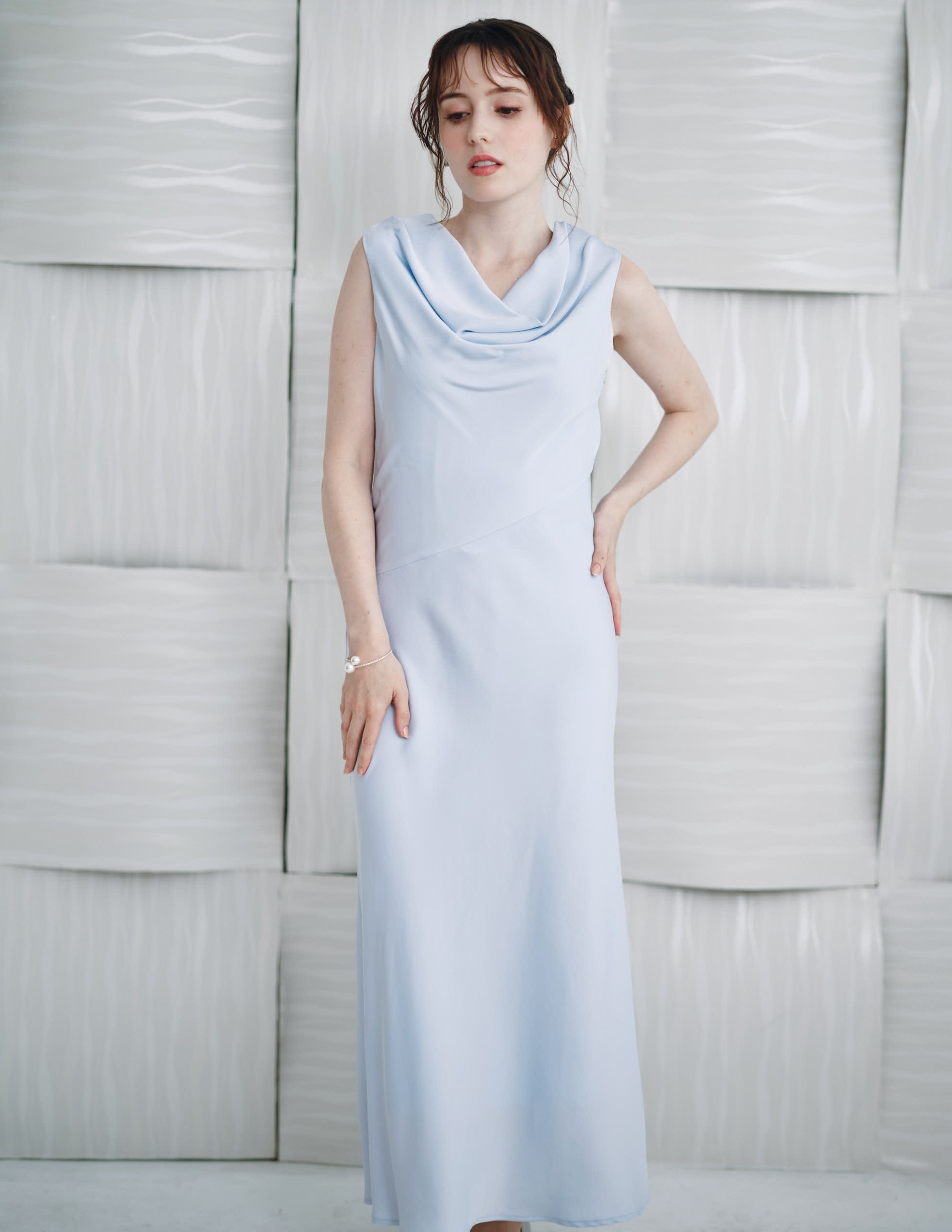 サテン ドレス ワンピース 即納 instock RAN SERENE 丈長 ドレス 
