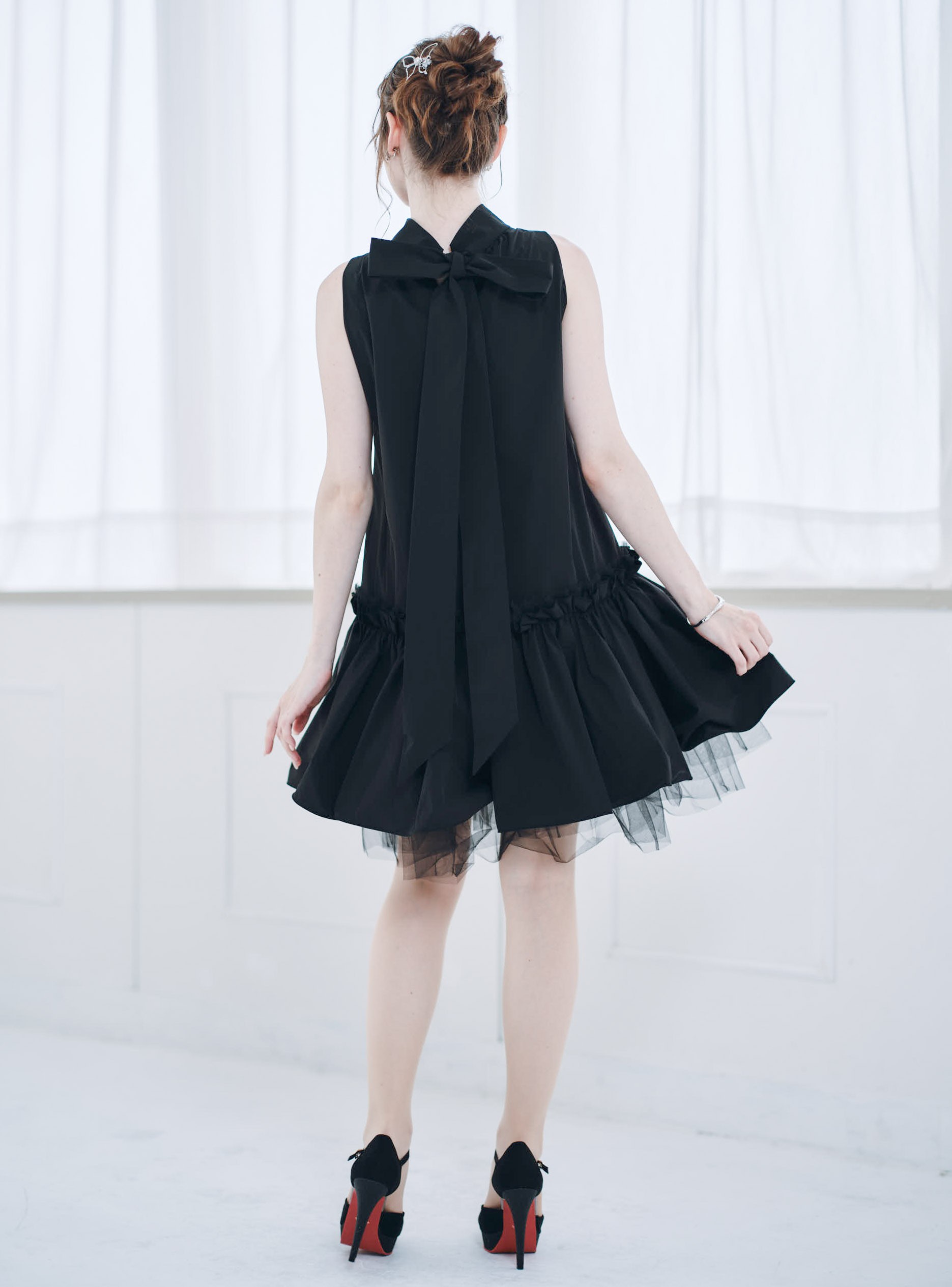 【FRAY I.D】チュールレイヤーホルターミニワンピース の画像3